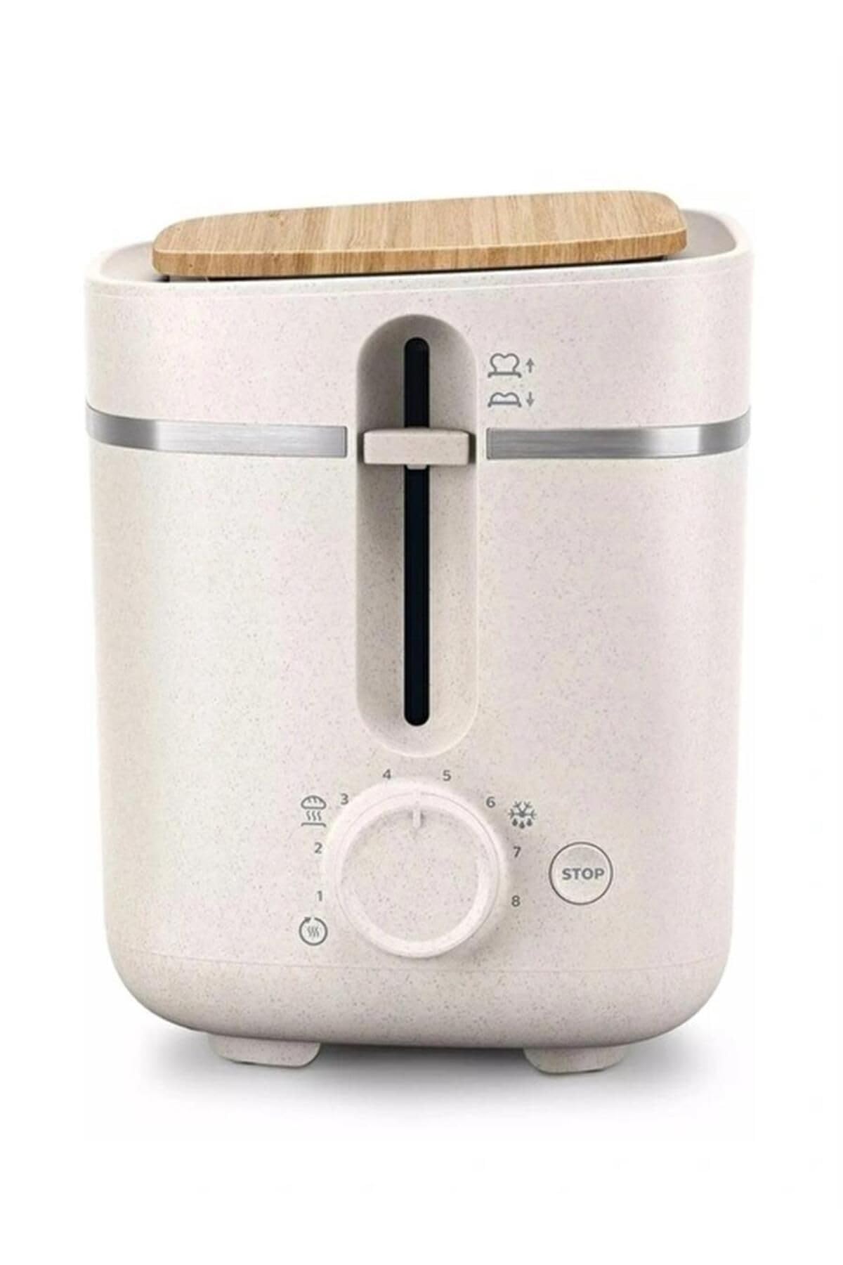 Philips Toaster Eco Conscious Edition - 2 Toastschlitze, 8 Stufen, Brötchenaufsatz, Auftaufunktion, hergestellt aus Altspeiseöl, seidenweiß-matt (HD2640/10)