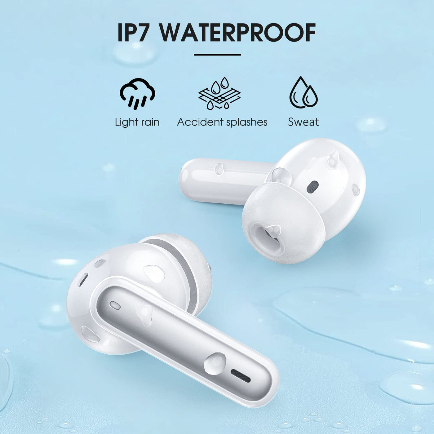 Bluetooth Kopfhörer, Kopfhörer Kabellos Bluetooth 5.3 In Ear mit Indicateur LED, 40 Std ENC Lärmreduzierung dual Mikrofon HiFi Stereo Kopfhörer, IP7 Wasserdicht in ear Ohrhörer für Sport und Arbeit