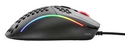 Glorious Gaming Model D- (Minus) Wired Gaming Mouse – superleichtes Wabendesign mit 61 g, RGB-Beleuchtung, ergonomisch, Pixart 3360 Sensor, Omron-Schaltern, PTFE-Füße, 6 Tasten – Mattschwarz