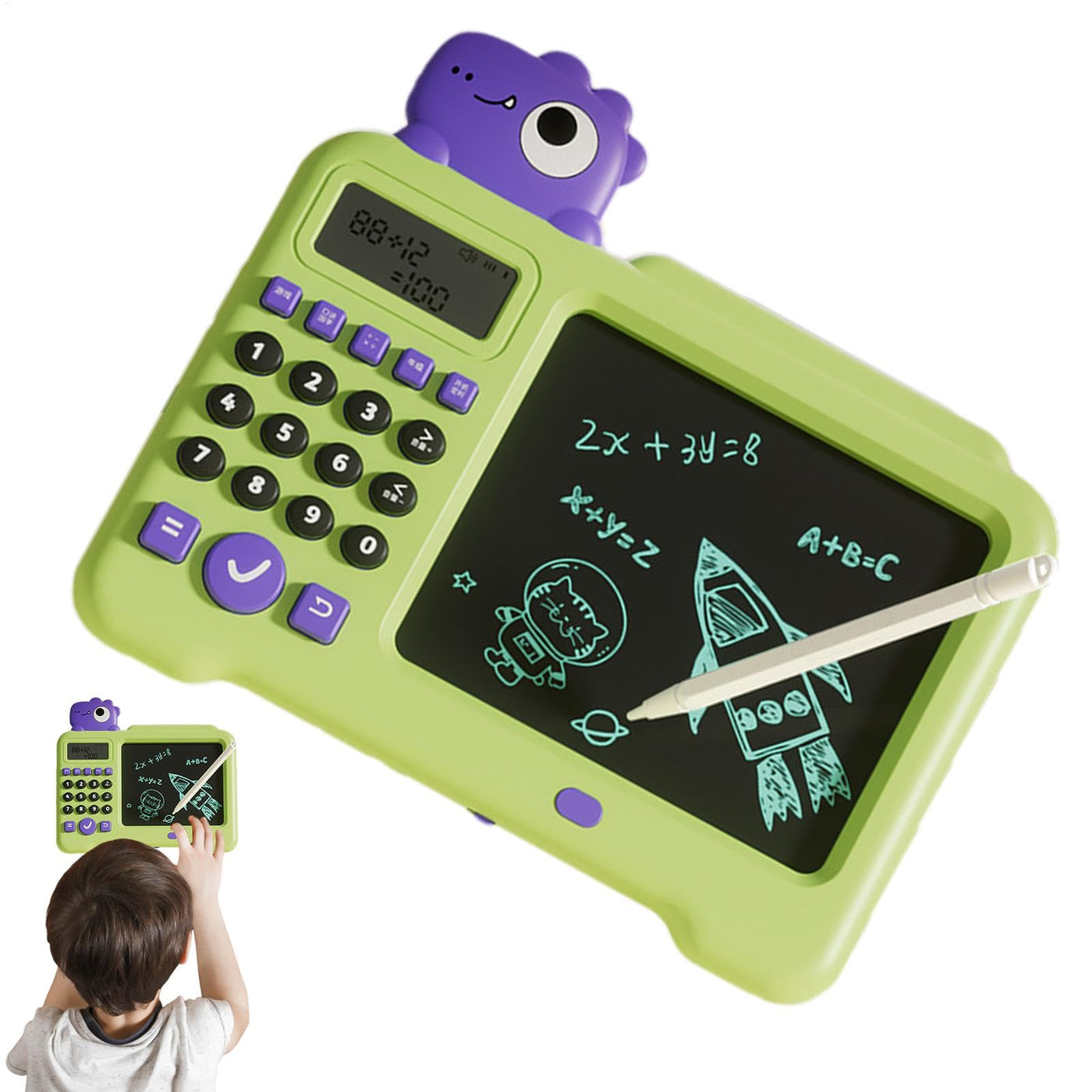 Dreuhuing LCD-Schreibtablett für Kinder, Handschriftspielzeug für Kinder - LCD-Zeichen- und Schreibtablett 2-in-1-Elektrospielzeug - National Learning Zeichenblock, Lernspielzeug, löschbares