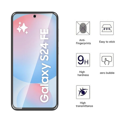 WFTE [2 Stück Schutzfolie für Samsung Galaxy S24 FE Panzerglas Glasfolie 9H Härte, Anti-Kratzen, Anti-Bläschen Displayschutzfolien Panzer Schutz Glas für Samsung S24 FE