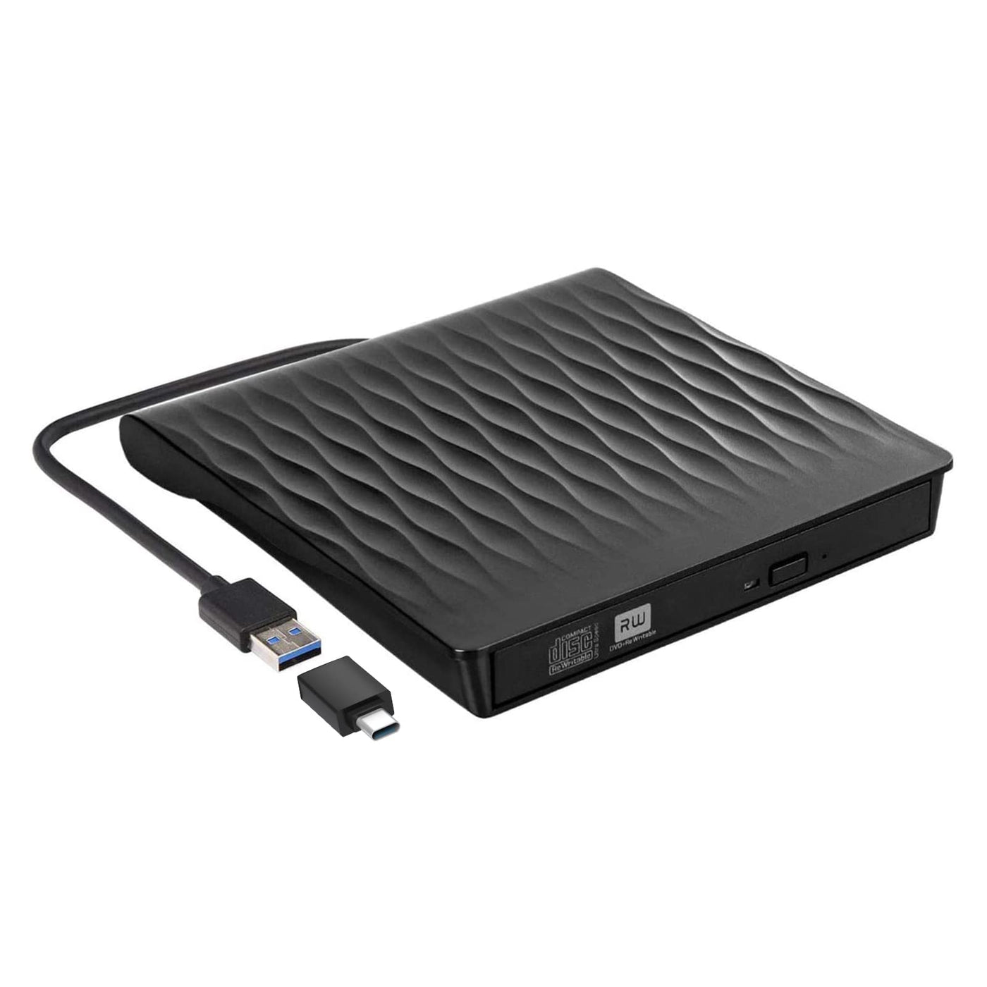 Externes DVD Laufwerk, CD Laufwerk Extern USB 3.0 Type-C Slim Tragbarer Externes CD Laufwerk, RW CD-ROM Externe Optische Laufwerke für Laptop, PC, MacBook Air/Pro, iMac, Mac OS, Windows 11/10/8/7/XP