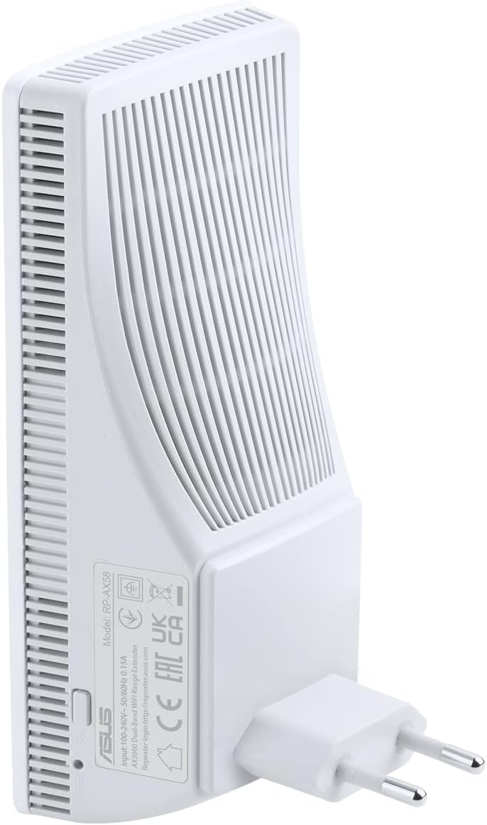 ASUS RP-AX58 AX3000 Dualband WiFi 6 Range Extender/AiMesh Extender (160 MHz Bandbreite auf 5GHz Kanälen, Einrichtung per App, große Kompatibilität)