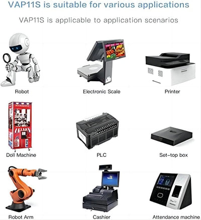 Vonets VAP11S 2,4 GHz industrieller Mini-WLAN-Router, Wireless Bridge/Repeater, 2 RJ45-Ethernet-Ports und 2 Externe Antennen, unterstützt elektronische Waagen, SPS und andere Anwendungen