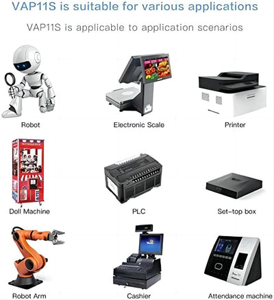 Vonets VAP11S 2,4 GHz industrieller Mini-WLAN-Router, Wireless Bridge/Repeater, 2 RJ45-Ethernet-Ports und 2 Externe Antennen, unterstützt elektronische Waagen, SPS und andere Anwendungen