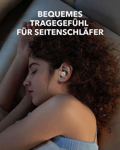 soundcore Schlaf-Earbuds Sleep A20 von Anker, Geräuschblockierung, Seitenschläfer, 80h Wiedergabe, Schlaf-Analyse, personalisierbare Weckfunktion, Bequemes flaches Design