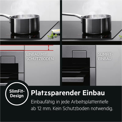 AEG IKS6431AXB Induktionskochfeld autark 60cm, 4 Zonen mit 4x Power-Funktion für schnelles Kochen, 7350 W, 14 Stufen, Edelstahlrahmen, Timer, Touch-Bedienung je Zone, kompatibel mit Haubenautomatik