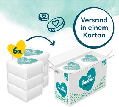 Pampers Baby Windeln Größe 3 (6-10 kg) Harmonie, MONATSBOX, Sanfter Hautschutz Und Pflanzenbasierte Inhaltsstoffe, 186 Stück