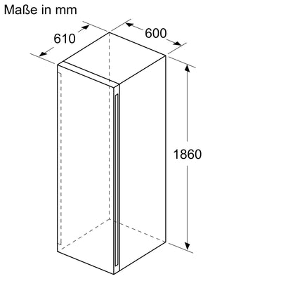 Bosch KWK36ABGA Serie 6 Weinkühlschrank, 186 x 60 cm, 199 Flaschen, Temperatur: 5-20 °C, zwei Temperaturzonen, 405 L, LED-Beleuchtung gleichmäßige Ausleuchtung, ausschaltbares Präsenterlicht