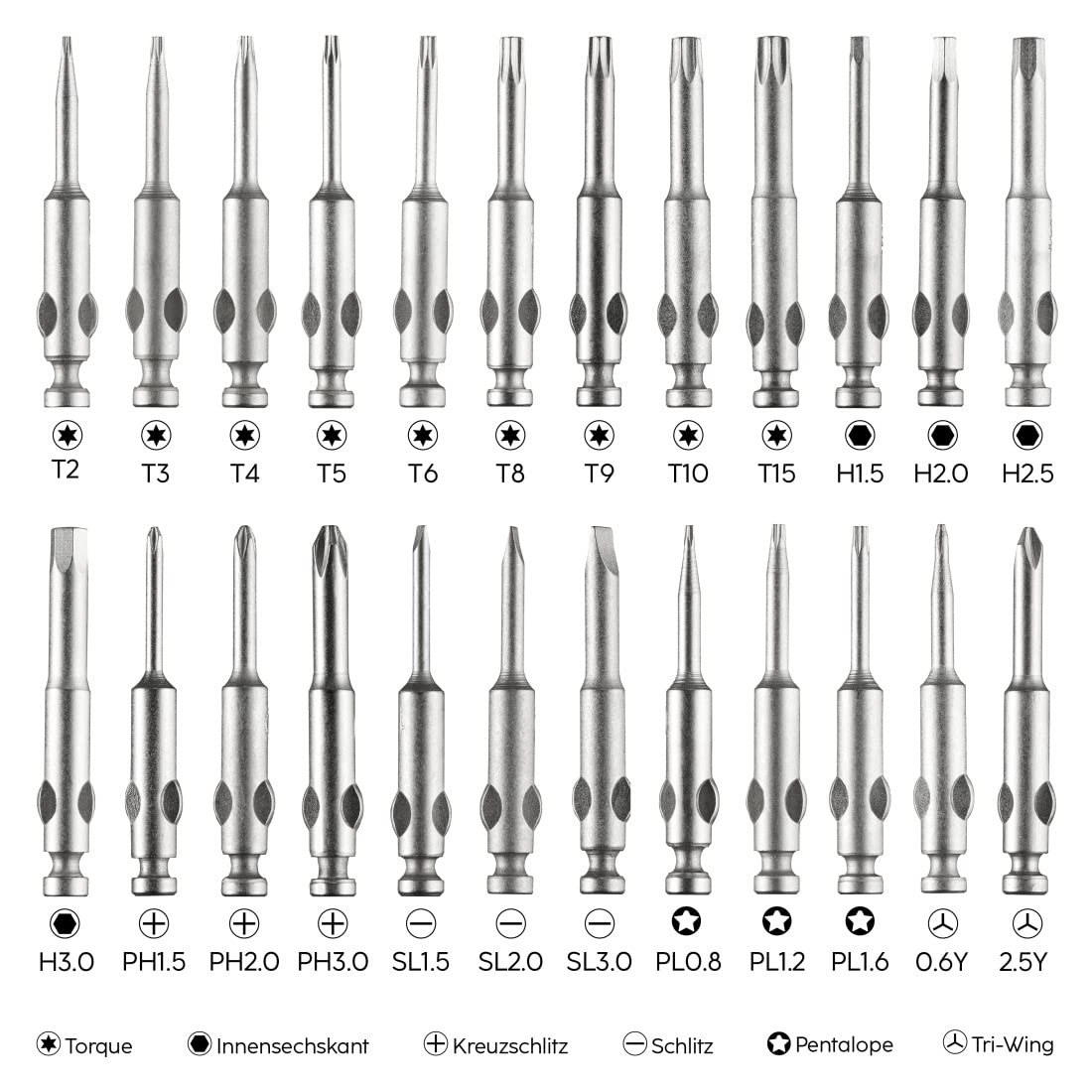 Hama Feinmechaniker Schraubendreher Mini (u.a. Kreuzschlitz, Schlitz, Torx Reparatur-Set magnetisch für Brille, Uhr, Laptop, Tablet, Handy, Kamera, Modellbau) Screwdriver, Werkzeugset 25-teilig