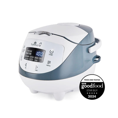 Yum Asia Panda Mini-Reiskocher mit Ninja-Keramikschüssel und Advanced Fuzzy Logic (3,5 Tassen, 0,63 Liter) 4 Reisfunktionen, 4 Multicooker-Funktion, 220–240V