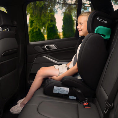 LIONELO HUGO I-SIZE Kinderautositz, Gruppe 2 3, von 100–150 cm, ISOFIX-Installation, verstellbare Kopfstütze, Memory-Schaum, Seitenschutz, bequeme Armlehnen