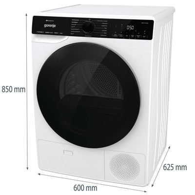 Gorenje DPNA93W Wärmepumpentrockner, 9 kg Kapazität, 15 Programme, ConnectLife WiFi, Auto Drain, Made in EU, Nature Dry, Twin Air, Sportprogramm, Schnellprogramm Energieklasse A+++