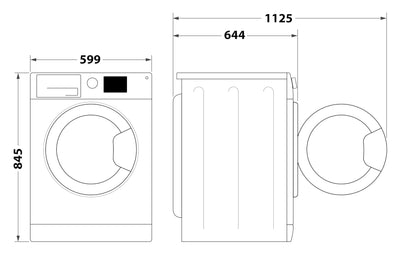 Bauknecht B7 99 SILENCE DE Waschmaschine/Gentle-Power/A-30%/ SteamHygiene/SteamRefresh/SteamFinish/Volle Ladung 45Min./ Besonders leise Waschmaschine/Direct Drive-Motor/Vollwasserschutz