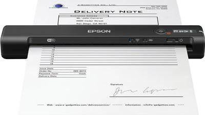 Epson WorkForce ES-60W mobiler Dokumentenscanner (Scanner, DIN A4, integrierter Akki, 600dpi, WiFi, USB 2.0)