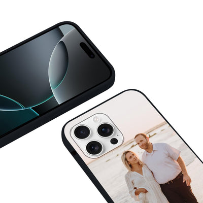 Yoedge Handykette Personalisierte Handyhülle für iPhone 16 Pro Max Schwarz Hülle mit Band Kordel 6,9", Selbst Gestalten/personalisiert mit Foto Bild Text Individuelle Schutzhülle für iPhone 16 Pro Max