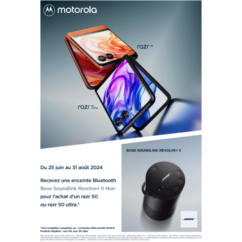 Motorola Razr 50 Ultra, 12 + 512 GB, 4-Zoll-Display, Dual-Sensor 50 MP mit KI, wasserabweisend, Marineblau