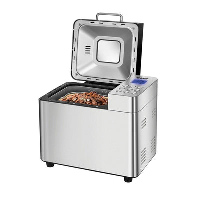 Unold 68456 Backmeister Edel - Brotbackautomat, Silber, 550 W, 750-1000 g Brotgewicht, Keramik-Beschichtung,16 gespeicherte Programme, auch für Marmelade/Konfitüre/Nudelteig, LCD-Display, Edelstahl