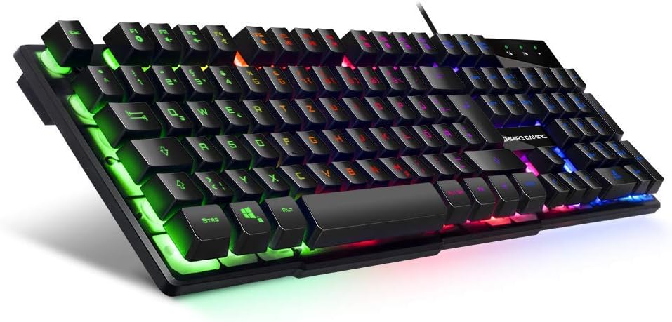 EMPIRE GAMING - PC Tastatur - K300 QWERTZ– 105 halbmechanische Tasten, Davon 19 Anti-Ghosting-Tasten, 12 Multimedia-Shortcuts, LED-RGB-Rückbeleuchtung