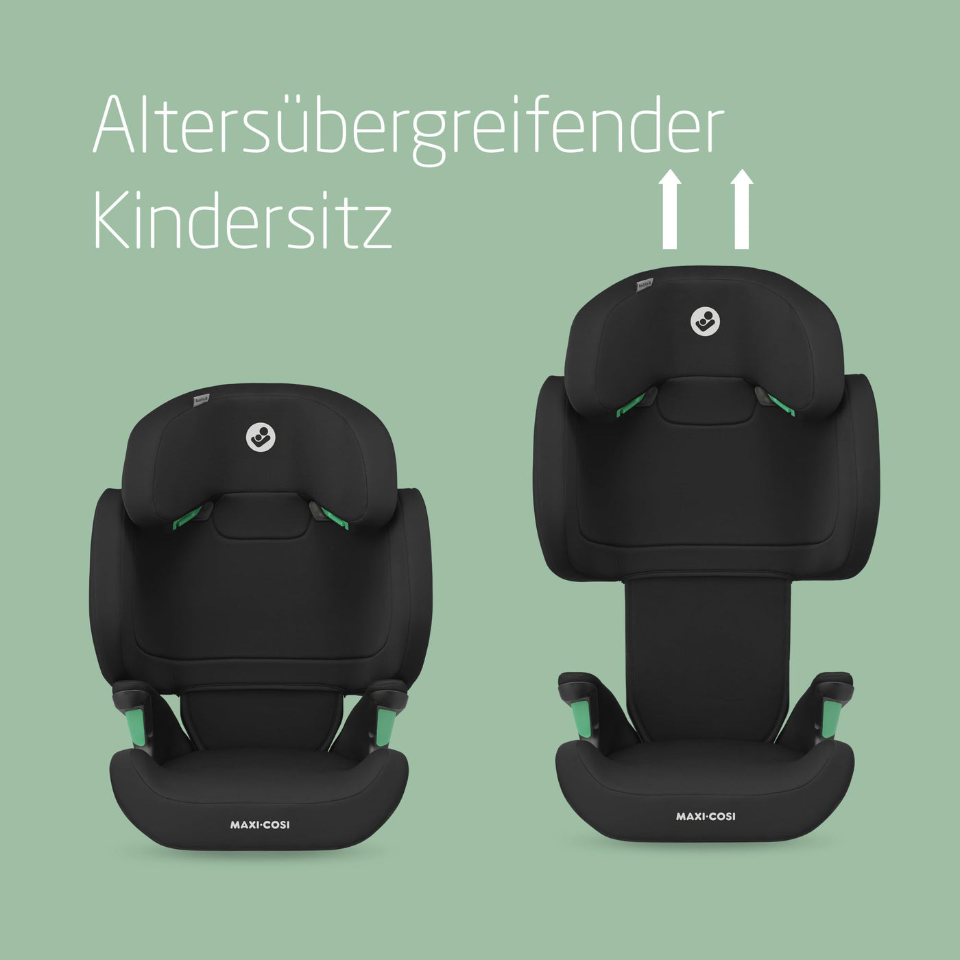 Maxi-Cosi RodiFix M i-Size, Kindersitz mit hohem Rücken, 3,5–12 Jahre, 100–150 cm, ISOFIX-Kindersitz, G-CELL Seitenaufprallschutz, verstellbare Höhe, schnelles und einfaches Anschnallen, Basic Black