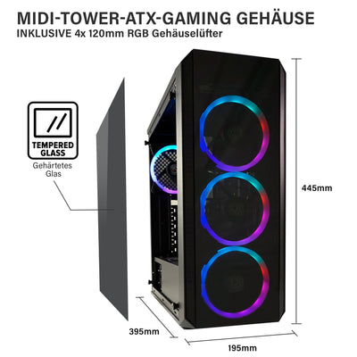 Greed® MK2 - High End Gaming PC - Intel Core i9 10900F & Nvidia Geforce RTX 4060 - Ultra Schneller RGB Computer + 4K Raytracing Rechner mit 5,2 GHZ - 32 GB DDR4 RAM - 1TB SSD - WLAN + W11 Pro