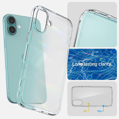 Spigen für iPhone 16 Plus Hülle [Anti-Yellowing] Ultra Hybrid Case Handyhülle Schutzhülle Cover Transparent Durchsichtig Dünn Slim -Frost Clear