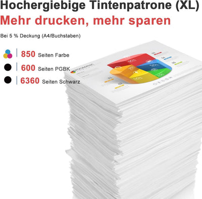 ANKINK Kompatibel Tintenpatrone Druckerpatronen als Ersatz für PGI 580XXL CLI 581XXL für Canon Patrone 580 581 XL XXL für TR7550 TR8500 TR8550 TS705 TS705a TS6250 TS6300 TS6350 (PGBK BK C M Y 5 Pack)