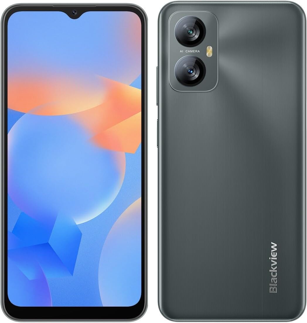 Blackview A52 PRO Handy ohne Vertrag, 8GB+128GB(1TB Externe SD), 6,5'' 90Hz Waterdrop Bildschirm, 13MP+5MP, Dual-SIM Android 13 Smartphone, 5180mAh Akku, Gesicht Entsperren&Fingerabdruck Schwarz