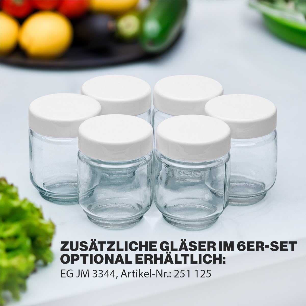 Clatronic® Joghurtbereiter mit 7 Portionsgläsern | Joghurtmaschine bis zu 1,1 Liter Joghurt, Quark & Frischkäse | Yogurt Maker für schnelle & einfache Zubereitung | pro Glas 160 ml + Deckel | JM 3344