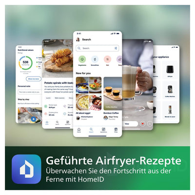 Philips Airfryer 5000-Serie XXL, 7,2L (1,4Kg) - 6 Portionen, 16-in-1 Airfryer, Wifi verbunden, 90% weniger Fett mit Rapid Air Technologie, HomeID App. Weiß (HD9285/00)