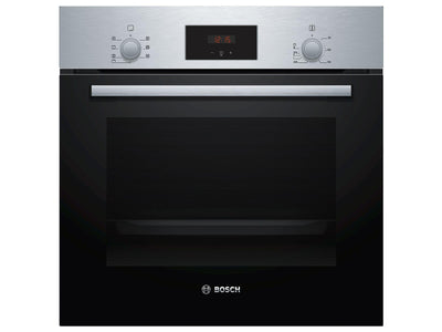 Bosch HBF133BR0 Serie 2 Einbau-Backofen, 60 x 60 cm, EcoClean Direct Reinigungshilfe, 3D Heißluft Backen auf 3 Ebenen, LED-Display, Schnellaufheizung, Kindersicherung, Schwarz, Updated