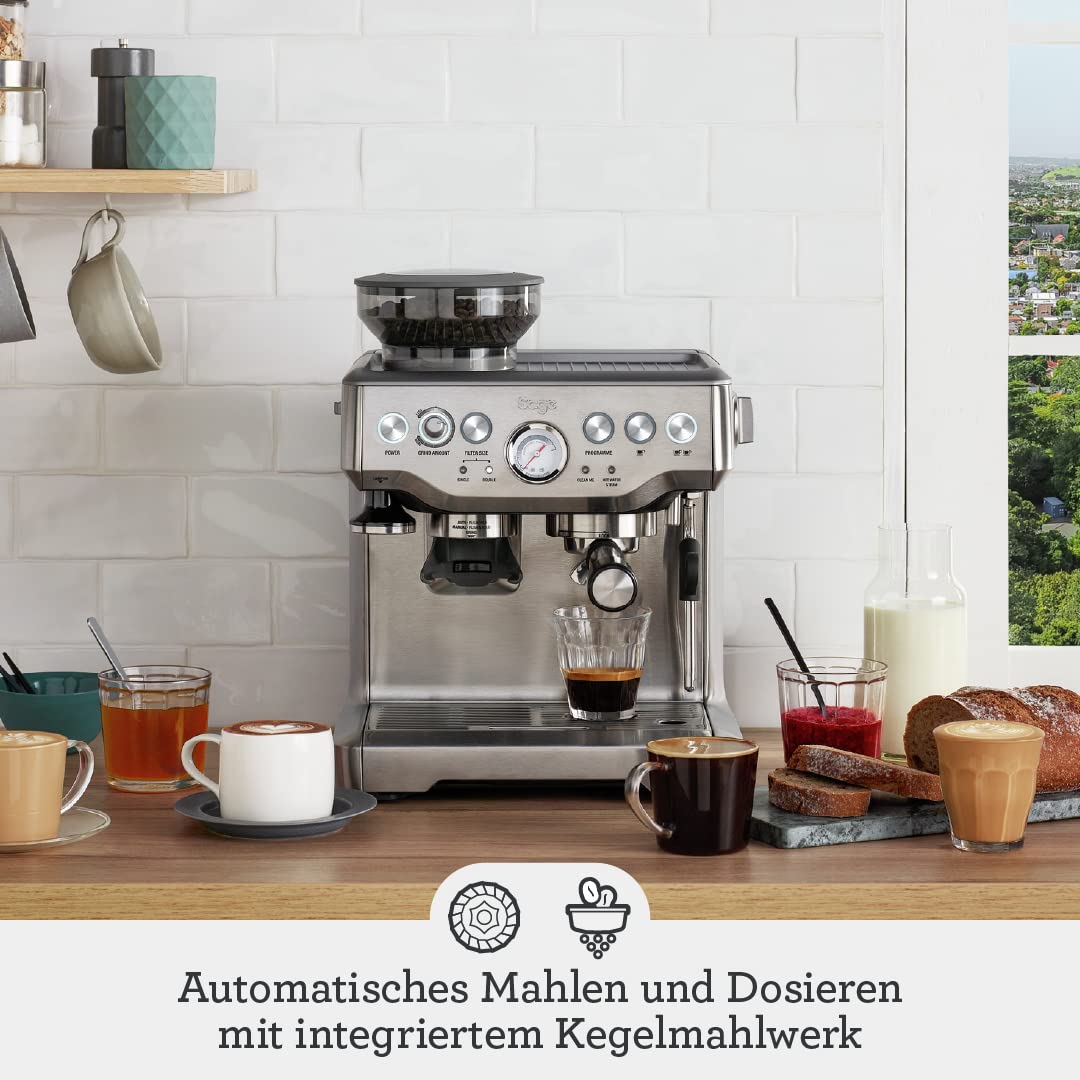 Sage - The Barista Express - Kaffeevollautomat mit manuellem Milchaufschäumer - Schwarzer Trüffel