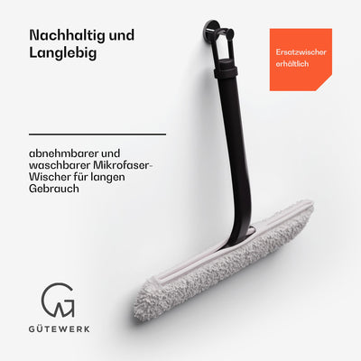 Duschabzieher & Microfaserbezug, 28cm Abzieher Dusche, Hygienischer Abzieher für Badezimmer, Duschwand, Autoscheiben & Fenster, Silikon Badezimmer Zubehör & Fensterabzieher