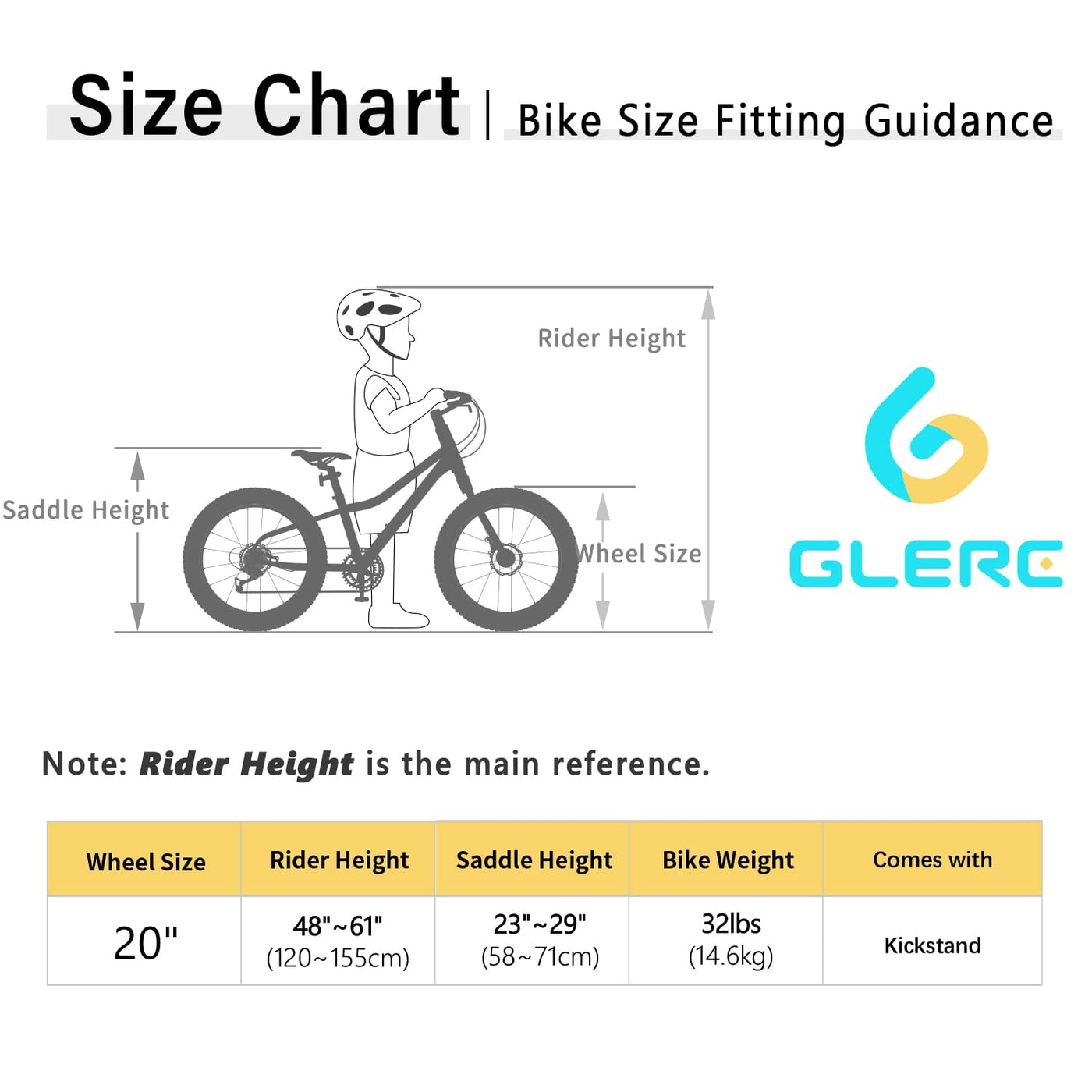 Glerc Mars 20 Zoll Kinderfahrräder Fat Tire Mountainbike für Alter 6 7 8 9 10 11 12 Jahre alt Jungen Mädchen Teens mit 6 Gang Shimano Antrieb Dual Disc Bremsen, Schwarz