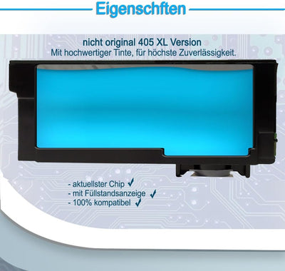 5er Set kompatibel für Epson Nr. 405XL Patronen Workforce WF-7310 WF-7830 WF-7835 WF-7840 WF-7835 Workforce Pro WF-3820 WF-3825 WF-4820 WF-4825 WF-4830