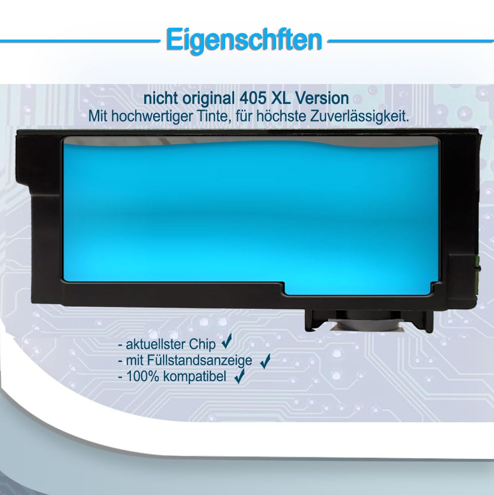 5er Set kompatibel für Epson Nr. 405XL Patronen Workforce WF-7310 WF-7830 WF-7835 WF-7840 WF-7835 Workforce Pro WF-3820 WF-3825 WF-4820 WF-4825 WF-4830