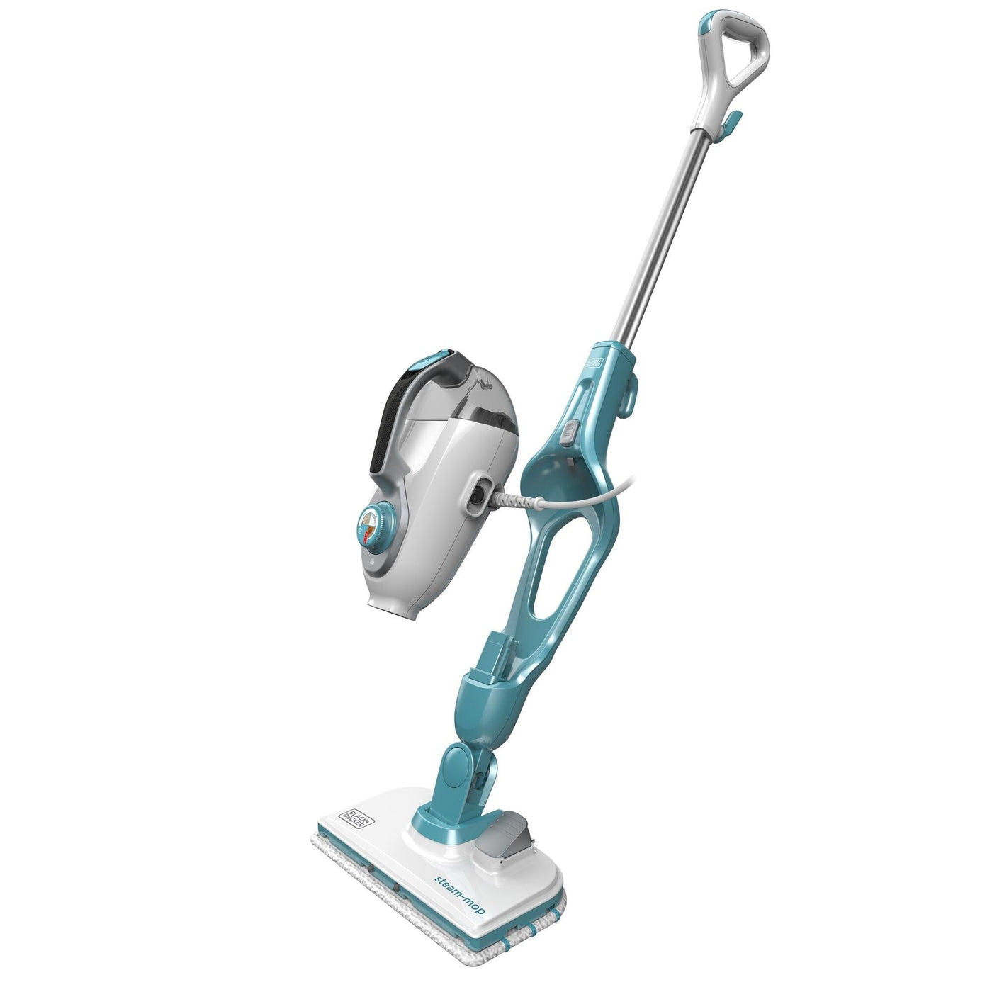 BLACK+DECKER 13-in-1 Dampfbesen Steam-Mop (mit SteaMitt Dampfhandschuh zur Oberflächenreinigung, AutoSelect-Technologie, 180° drehbarer Reinigungsfuß, inkl. 13-tlg. Zubehör) FSMH1321JSM-QS