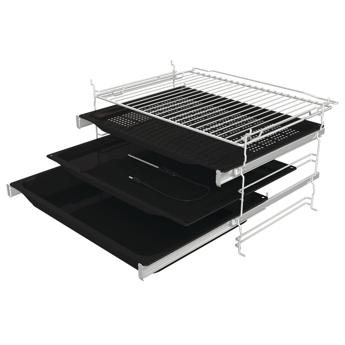 Gorenje 738009 OptiBake Advanced BSA 6747 A04BG Einbau-Backofen / 77L / Heißluft/AutoBake/Touch Bedienung/Bratenthermometer/GentleClose & Open/SteamAssist/StepBake/PizzaMode 300°C/schwarz