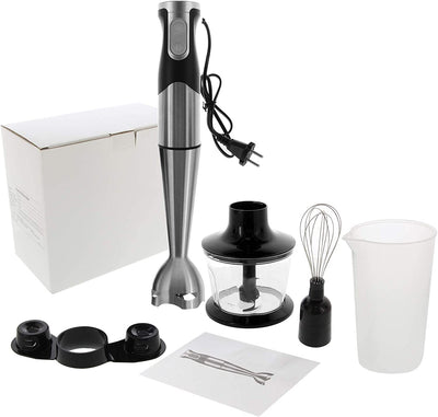 NWOUIIAY Stabmixer set 6-in-1 Pürierstab Edelstahl Set 1200W Stabmixer 600ml Messbecher, Schneebesen,Lebensmittelhacker,Lagerregal für die Zubereitung von Babynahrung Salaten Suppen und Gemüse