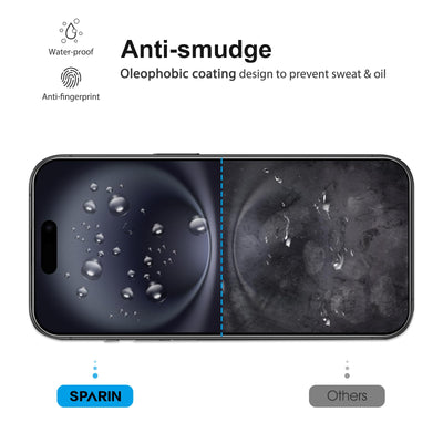 SPARIN für iPhone 16 Panzer Schutz Glas, 3+3 Stück Schutzfolie und Kameraschutz mit Positionierhilfe, Anti- Kratzer, Bläschenfrei, 9H Härte, HD-Klar