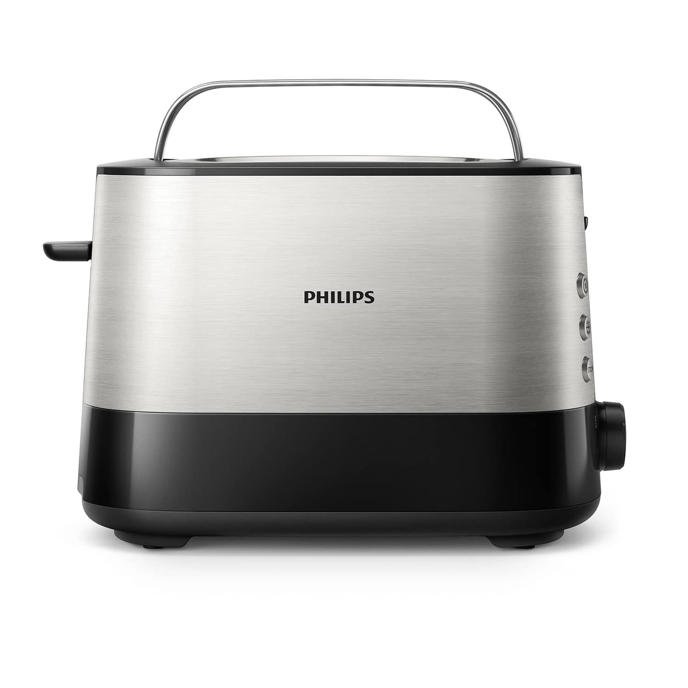 Philips Filterkaffeemaschine – 1.25L-Fassungsvermögen, bis zu 15 Tassen, Boil & Brew, schwarz/silbern (HD5416/60) & HD2637/90 Toaster, 7 Stufen, Brötchenaufsatz, Stopp-Taste, 1000 W, schwarz/edelstahl