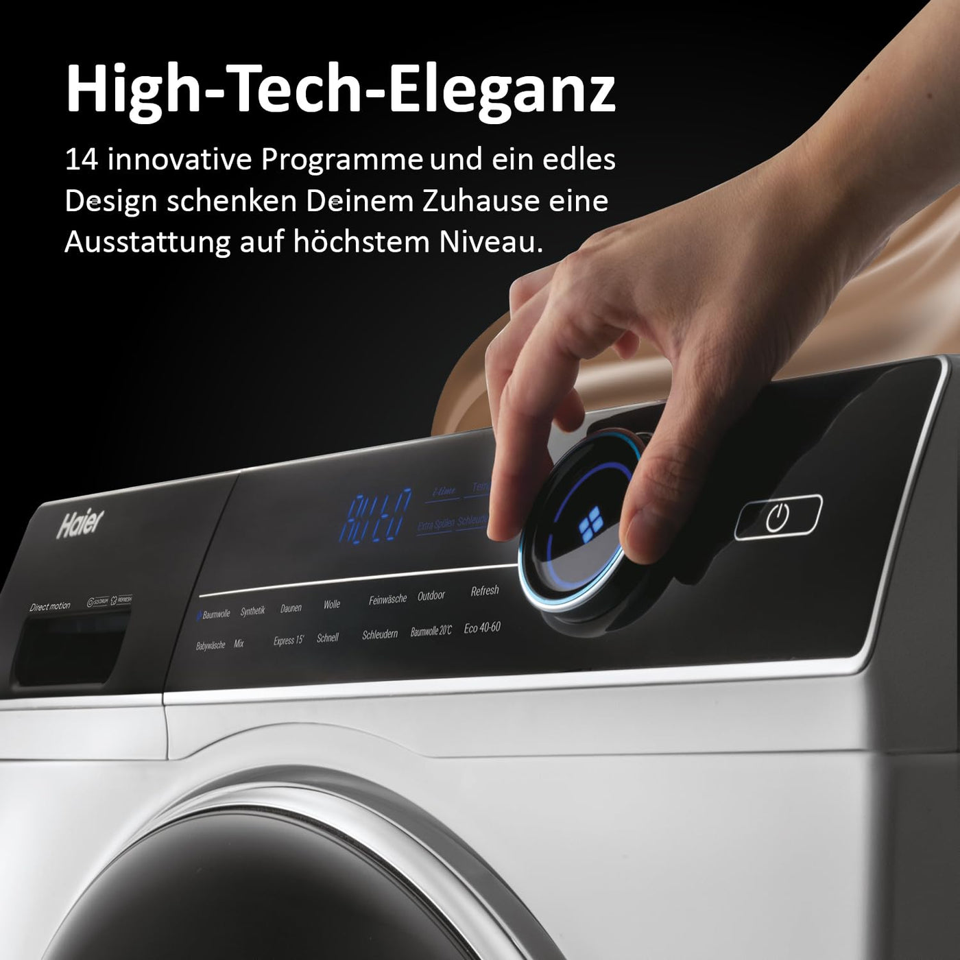 Haier I-PRO SERIE 7 HW80-B14979 I Frontlader Waschmaschine 8kg I Washing Machine mit A-Effizienz, 1.400 U/Min. & leisem Direktantrieb I Inkl. Dampffunktion, Selbstreinigungssystem & Refresh-Programm