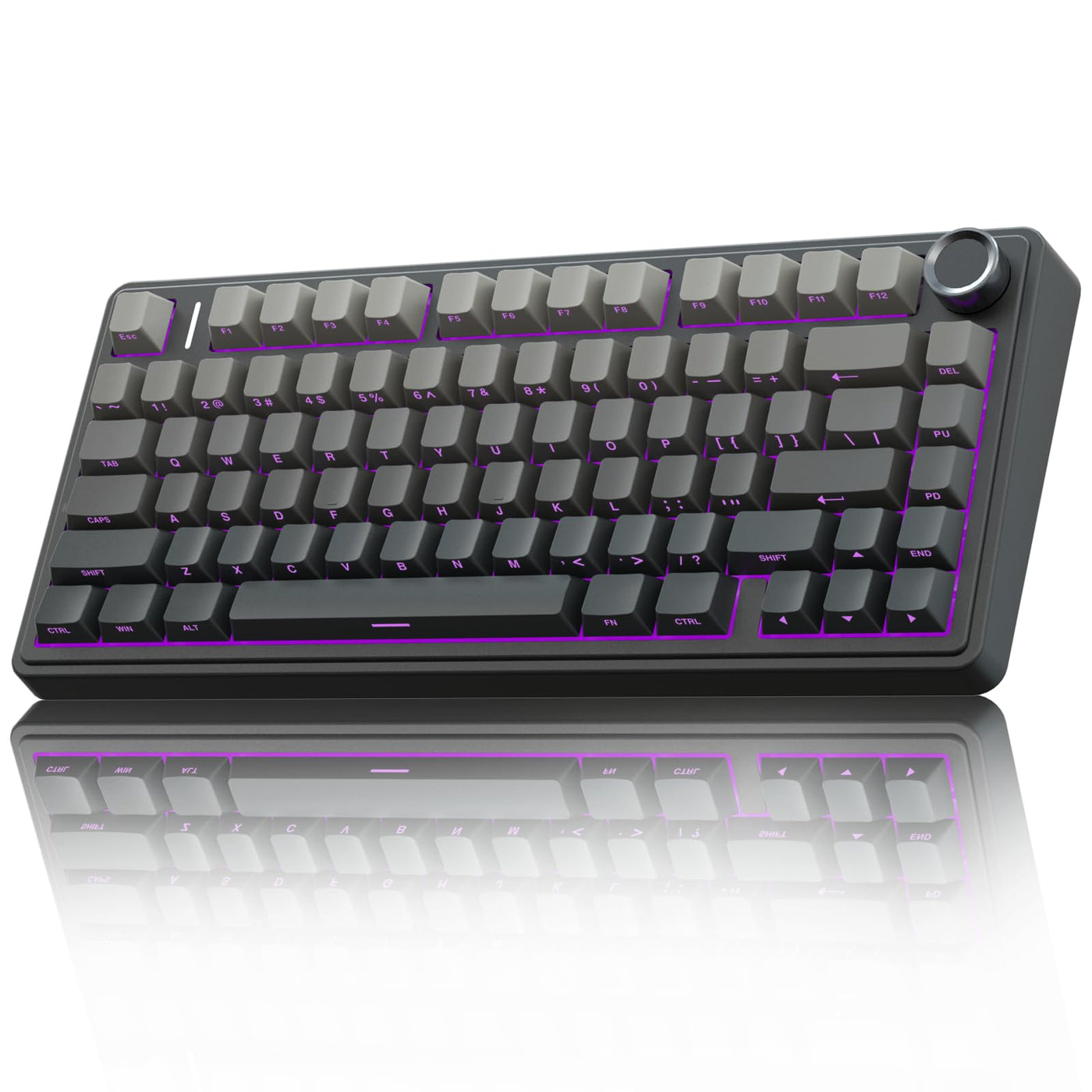 AULA F75 Pro Mechanische Tastatur Gaming,2.4GHz/Type-C/BT5.0 Kabellos Gaming Tastatur 75 Prozent,Seitlich Graviert,Gasket Struktur,Hot-Swap Wireless Tastatur RGB,QWERTY(Farbverlauf Grau)