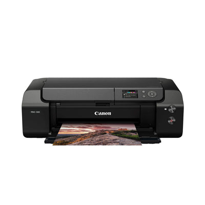 Canon imagePROGRAF PRO-300 A3+ Drucker Farbtintenstrahldrucker Fotodrucker (DIN A4, A3, A3+, 4800 x 2400 dpi, 7,5 cm LCD, WLAN, LAN, USB, AirPrint, PRINT App, 10 separate Tintentanks), schwarz