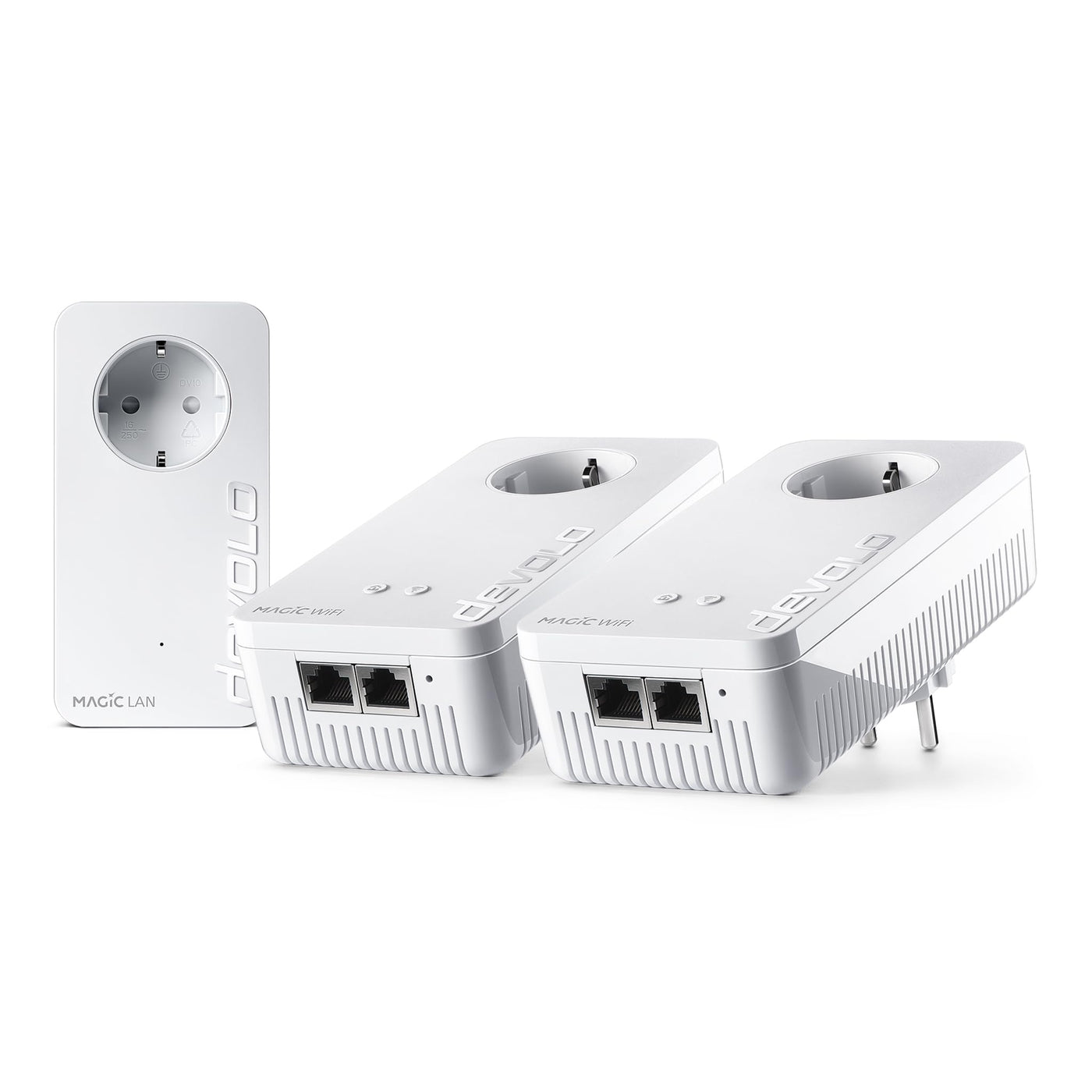 devolo Magic 2 WiFi 6 Multiroom Kit, WLAN Powerline Adapter, bis zu 2.400 Mbit/s, Mesh WLAN Steckdose, 2x Gigabit LAN, Access Point, dLAN 2.0, weiß