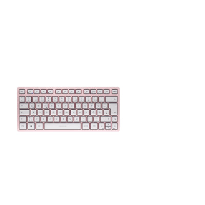 CHERRY KW 7100 MINI BT, Kompakte Multi-Device-Tastatur mit 3 Bluetooth-Kanälen, Deutsches Layout (QWERTZ), Flaches Design, inkl. Transporttasche, Cherry Blossom