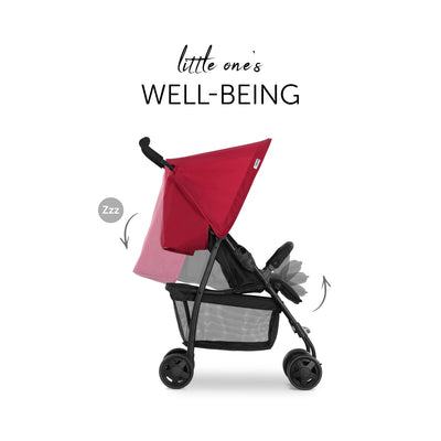 hauck Buggy Sport, Ultra Leicht - nur 5,9 kg, für Kinder bis 15 kg, Klein Zusammenklappbar, Reisebuggy mit Liegefunktion, Extra Großer Korb bis 3 kg (Red)