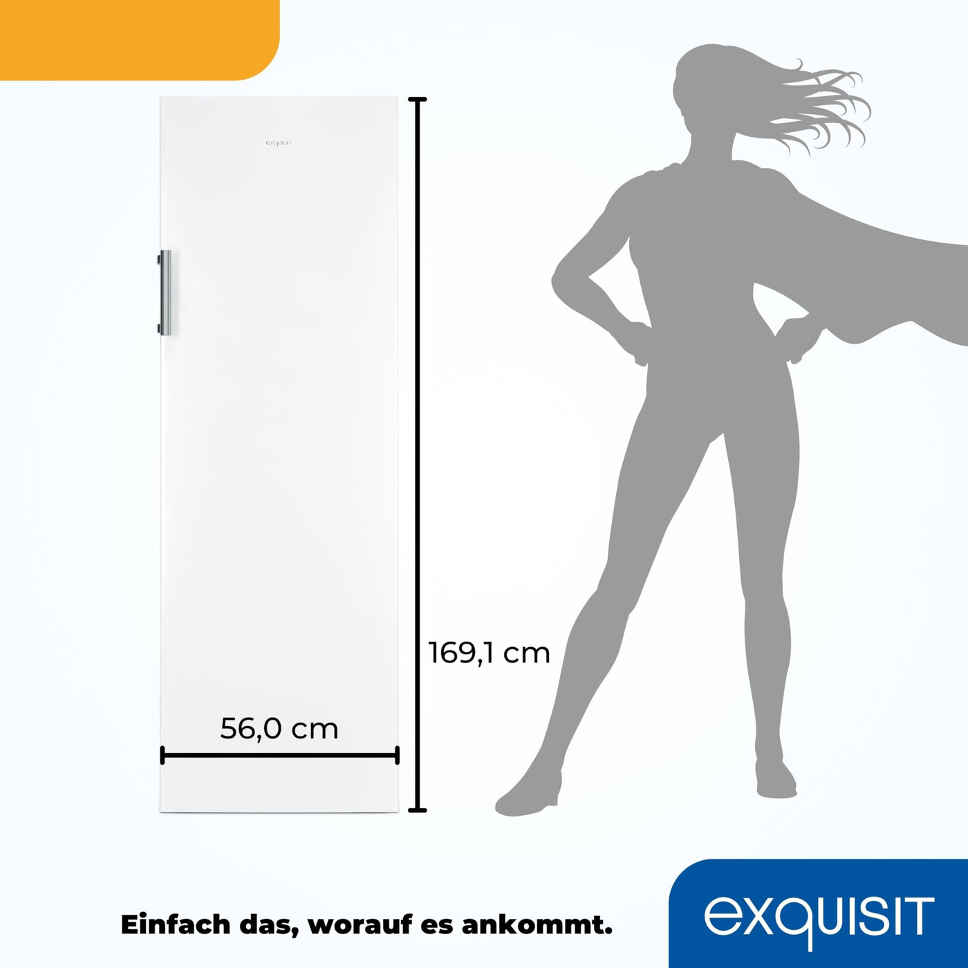 Exquisit Gefrierschrank NoFrost, Tiefkühlschrank groß, 194 Liter, Alarm-Funktion, 4-Sterne-Gefrieren, Schnellgefrieren, LED-Display, GS5271-NF-H-010D weiss