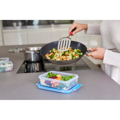 Emsa Clip&Close Frischhaltedose Mealprep-Set N10307|5-teiliges Set|Vorratsdosen| 0,8 Liter|100% dicht + hygienisch|Frische Dichtung|Spülmaschinen-, Mikrowellen-, und Gefriergeeignet, Transparent/Blau