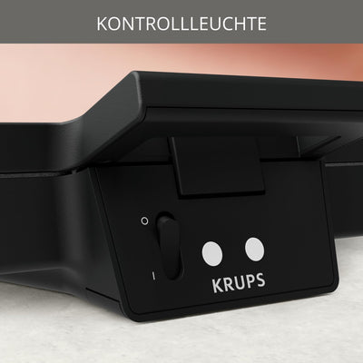 Krups Sandwichmaker FDK451 | für gegrillte Sandwichtoasts in Dreiecksform | Antihaftbeschichtete Platten (Leichte Reinigung, kein Anbrennen) | Aufheiz & Temperaturkontrolle | 850 W | 31.6x15.5x29.5cm